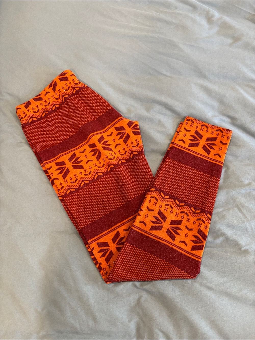 Threads 4 Thought - Burnt Orange Patterned Leggings